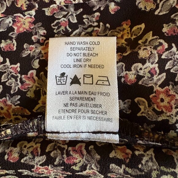 Pleione – L/S 3/4 Button Down Pullover Blouse – XL – Black/Red/Yellow/Green - Picture 5 of 5